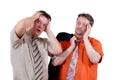 Two gasping men in despair Royalty Free Stock Photo