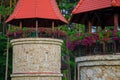 Two Gazebos with Flowers in Bojnice Spa