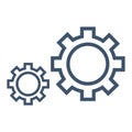 Two Interlocking Gears Representing Machinery and Collaboration