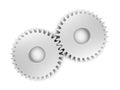 Two gears isolated on white background. Cogwheel. Royalty Free Stock Photo