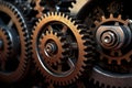 two gears meshing together in a machine