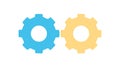 Two Gears Settings Process Flat Design UI UX Icon, vector design Generative AI Royalty Free Stock Photo