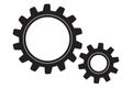 Two gears on a white Royalty Free Stock Photo