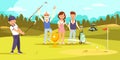 Two Generations of Family Playing Golf Together Royalty Free Stock Photo