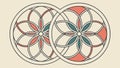Two geometric flower designs, showcasing intricate and symmetrical patterns, vector design Generative AI Royalty Free Stock Photo