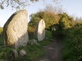 two giants standing stones, Kerzerho, Erdeven, Morbihan. Megaliths