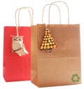 Two gift bags made of recycled paper, Natural