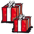 Two gift packages with bow and stars