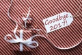 Two Gifts With Label, Text Goodbye 2017 Royalty Free Stock Photo