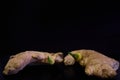 Two ginger rhizomes prepared for infusions, cooking or even planting for cultivation.