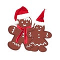 Two Gingerbreads Boy Girl Isolated White Background Royalty Free Stock Photo