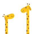 Two giraffes with spot. Mother and baby. Zoo animal. Cute cartoon character. Long neck. Wild savanna jungle african animals. Educa