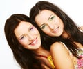 Two girl friends together smiling Royalty Free Stock Photo