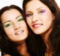 Two girl friends together smiling Royalty Free Stock Photo