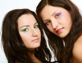 Two girl friends together smiling Royalty Free Stock Photo