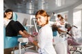 Two girlfriends, pedicure process in beauty salon Royalty Free Stock Photo