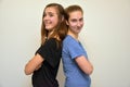 Teenager girlfriends posing for photo Royalty Free Stock Photo