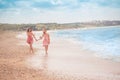 Two girlfriends on the summer beach Royalty Free Stock Photo