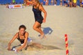 Two girls at beach race final