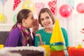 Two girls on birthday party Royalty Free Stock Photo