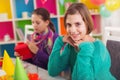 Two girls on birthday party Royalty Free Stock Photo