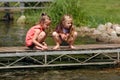 Two Girls On A Dock Royalty Free Stock Photo