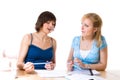 Two Girls doing Homework Royalty Free Stock Photo