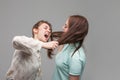 Two girls fighting, women quarrel Royalty Free Stock Photo