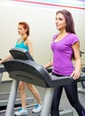 Two girls at fitness club Royalty Free Stock Photo