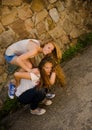 Two Girls Going Crasy Royalty Free Stock Photo