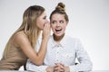 Two girls are gossiping Royalty Free Stock Photo