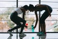 Two girls in the gym