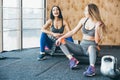 Two girls have a rest after morning classes Royalty Free Stock Photo