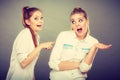 Two girls having argument, interpersonal conflict Royalty Free Stock Photo
