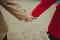 Two girls holding hands