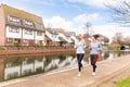 Two girls jogging outdoors in London