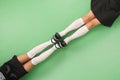 Two girls in knee-length socks Royalty Free Stock Photo