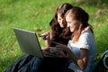 Two girls with laptop Royalty Free Stock Photo