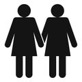 Two girls lesbians icon, simple style