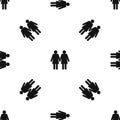 Two girls lesbians pattern seamless black