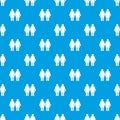 Two girls lesbians pattern seamless blue