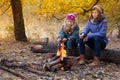 Two girls on picnic Royalty Free Stock Photo