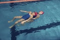 Two Girls in a Pool Water Rescue Training