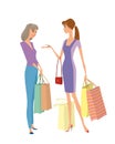 Two girls shopping