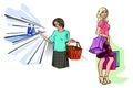 Two girls shopping Royalty Free Stock Photo