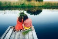 Two girls on the river