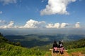 Two girls on the top view of Chiangmai Thailand Royalty Free Stock Photo