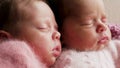 Two twins newborn sleeping Royalty Free Stock Photo
