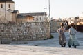Two girls walking in the Old City in Jerusalem