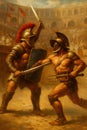 gladiators in arena Royalty Free Stock Photo